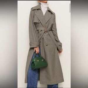 Reformation matteo trench brown check xxs